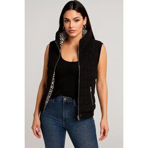 Calvin Klein Quilted Size L Black Puffer Vest With Zip Closure Pockets